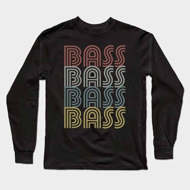 Retro BASS - Bass Guitar Player / Bassist Gift Long Sleeve T-Shirt by Elsie Bee Designs